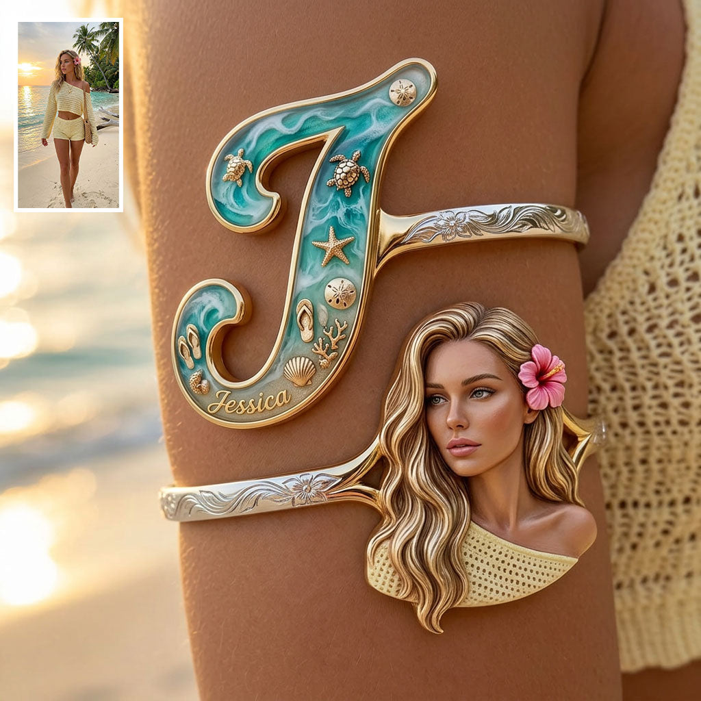 Accessoires de Plage - Bracelet en Cuff Personnalisé en Forme de Mer