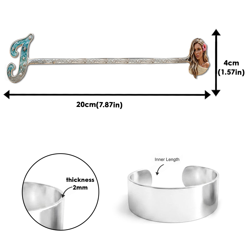 Accessoires de Plage - Bracelet en Cuff Personnalisé en Forme de Mer