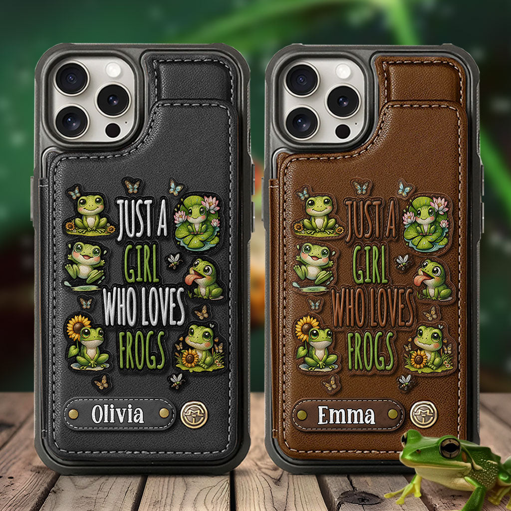 Just A Girl Who Loves Frogs - Personalized Frog Wallet Phone Case