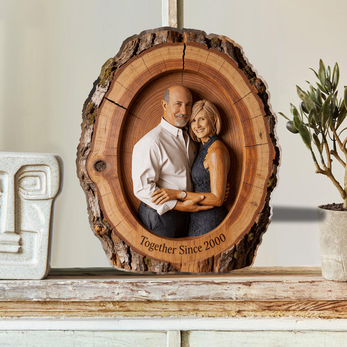 Je suis à toi. Ni retour ni remboursement - Plaque en bois personnalisée pour couple.