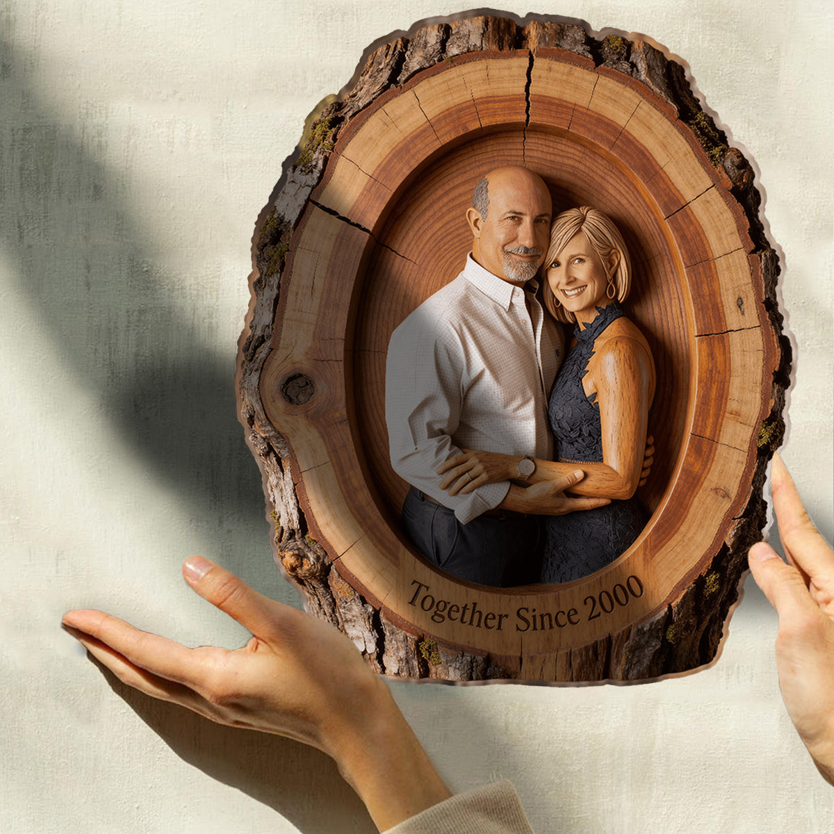 Je suis à toi. Ni retour ni remboursement - Plaque en bois personnalisée pour couple.