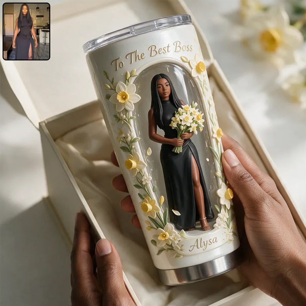 Cadeau pour Elle, Personnalisé à Partir de N'importe Quelle Photo, N'importe Quelle Fleur - Tasse d'Amour de Soi Personnalisée