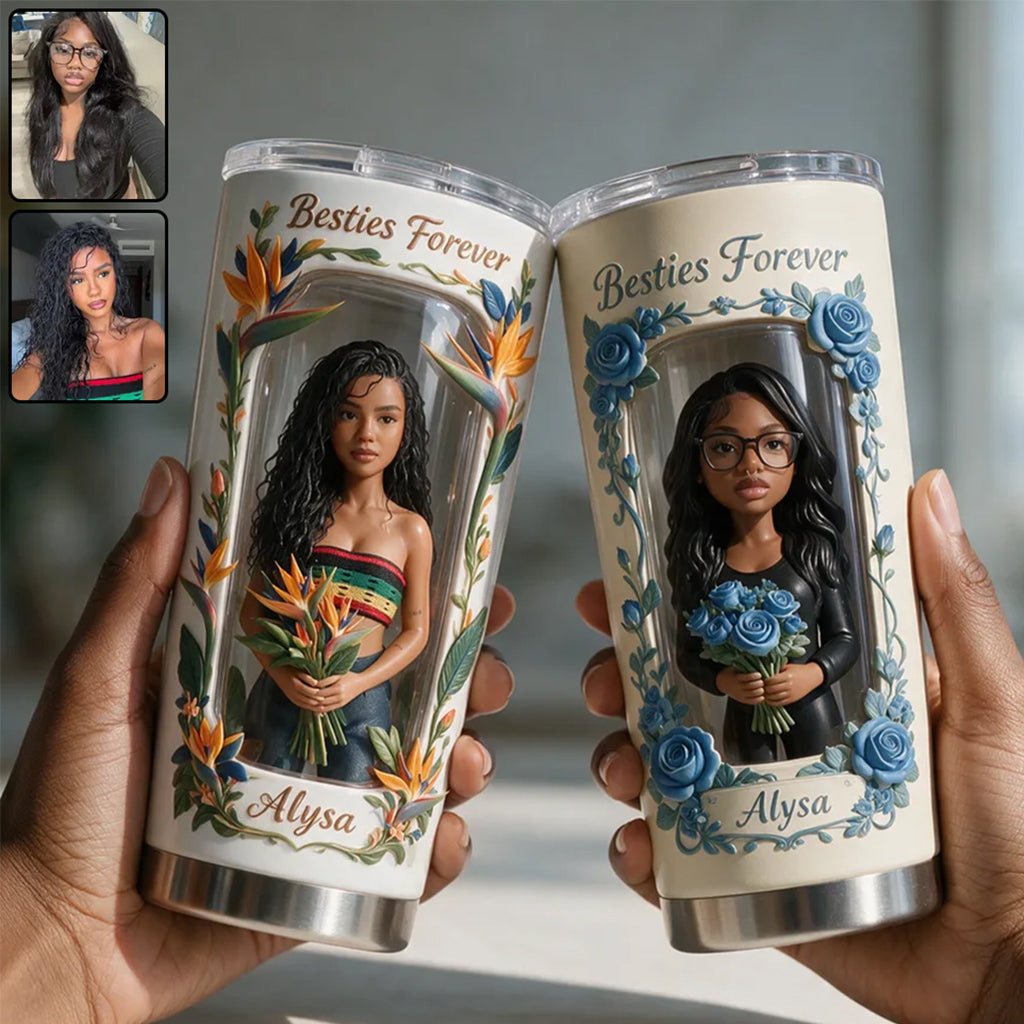 Cadeau pour Elle, Personnalisé à Partir de N'importe Quelle Photo, N'importe Quelle Fleur - Tasse d'Amour de Soi Personnalisée