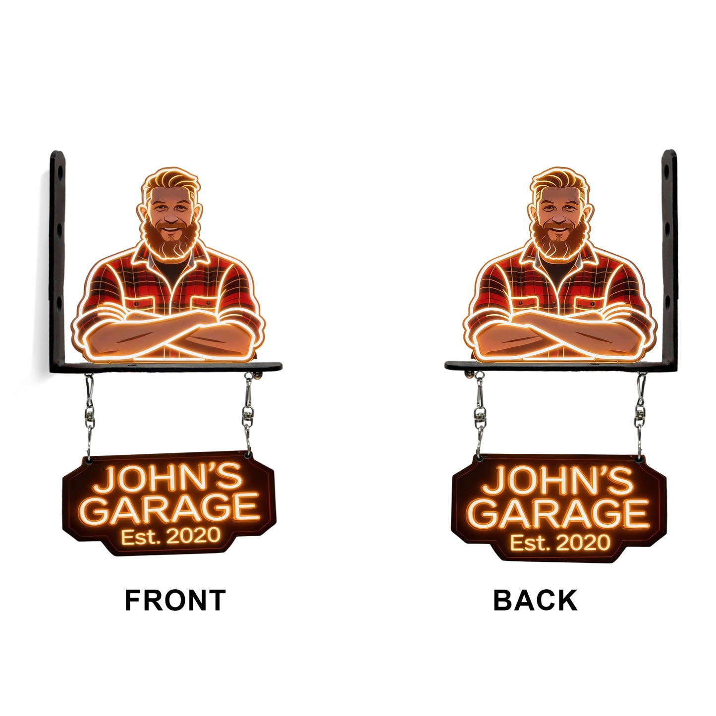 Custom Any Photo, Best Gift For Mom & Grandma - Personalized Father Wooden Wall Mount Sign