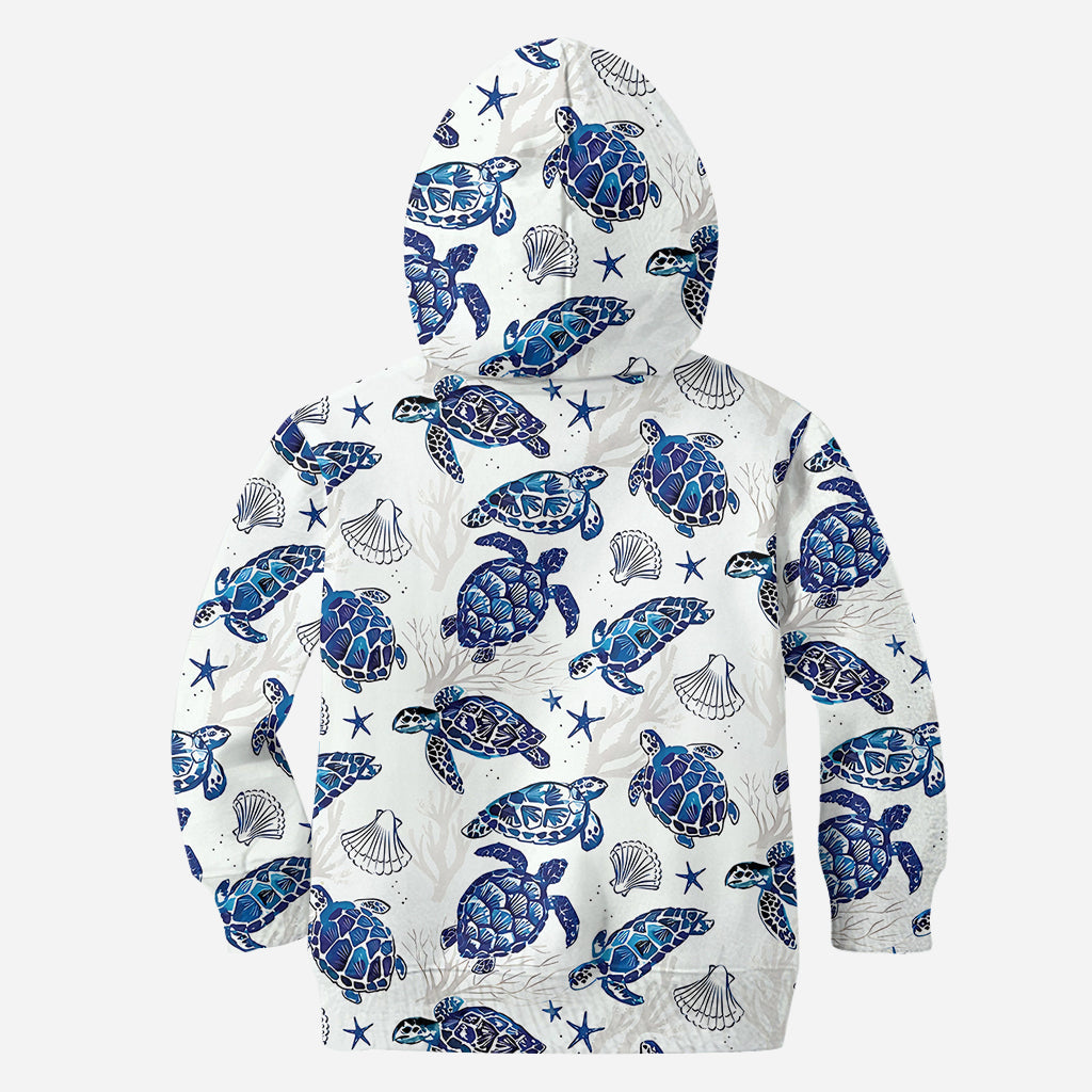 Motif Toile de Jouy, dauphin bleu, tortue… - T-shirt personnalisé pour amoureux de la mer