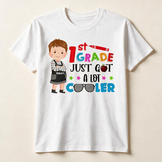 Personalized 1st Grade Kids T-Shirt, Custom Back to School Shirt Gift