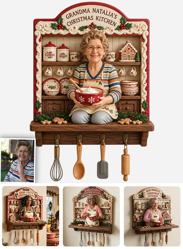 Cuisine de Noël - Porte-clés personnalisé en forme de grand-mère