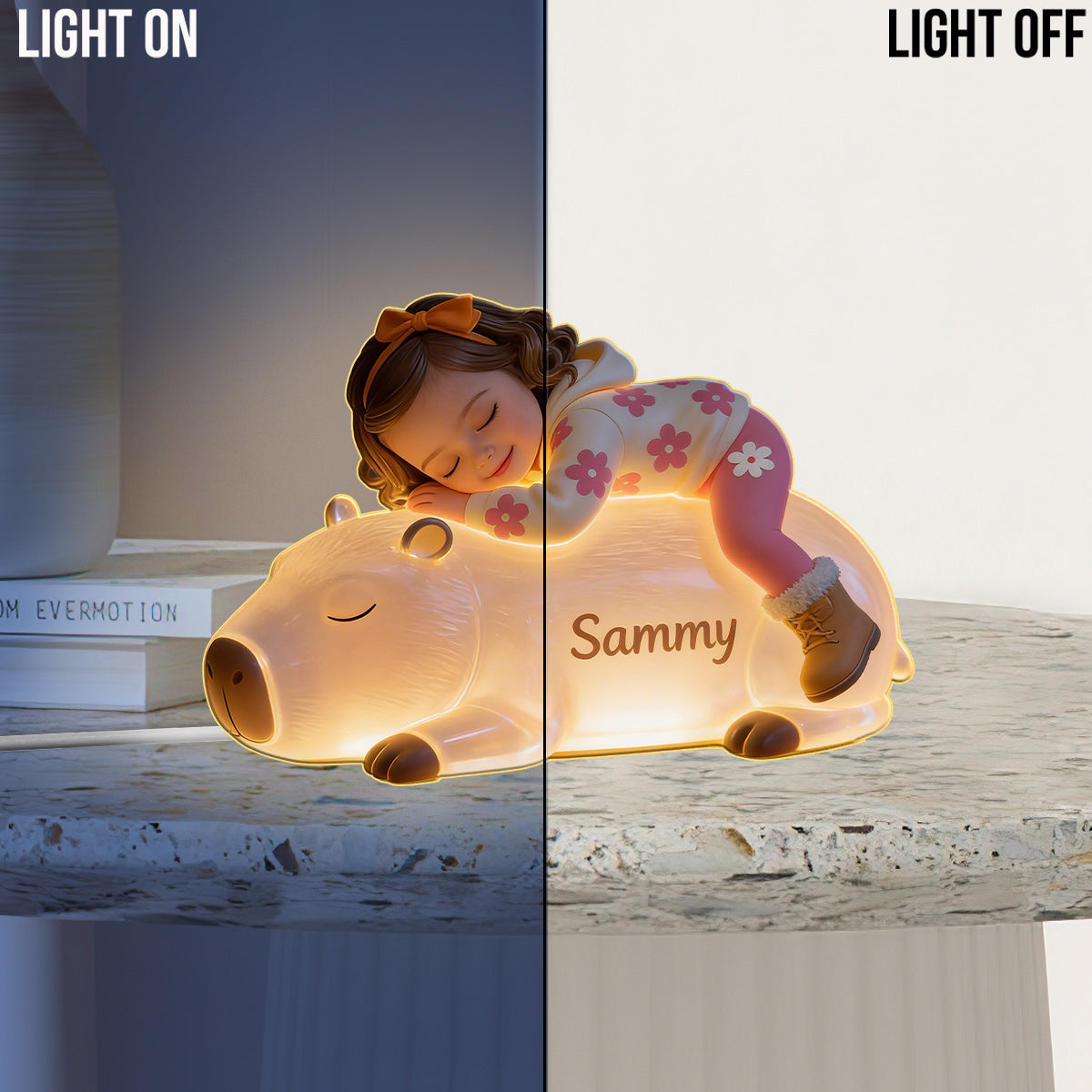 Sleeping Cute Animals Custom Photo - Personalized Kid Acrylic LED Night Light