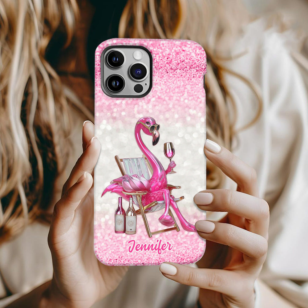 Be a Flamingo In a Flock of Pigeons - Personalized Flamingo Full Print Phone Case