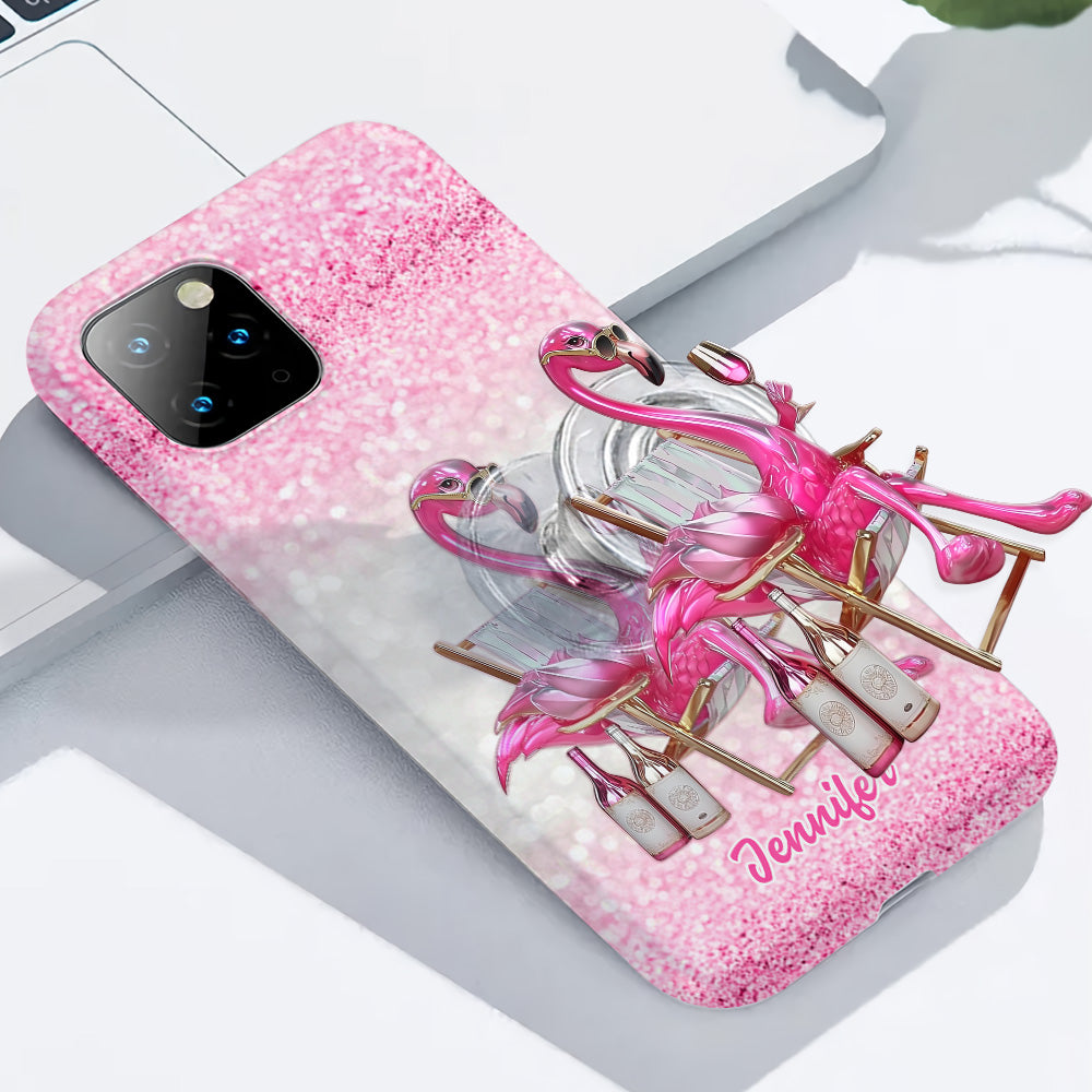 Be a Flamingo In a Flock of Pigeons - Personalized Flamingo Full Print Phone Case