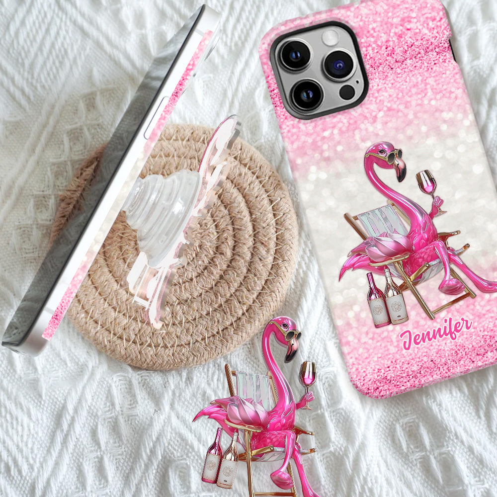 Be a Flamingo In a Flock of Pigeons - Personalized Flamingo Full Print Phone Case