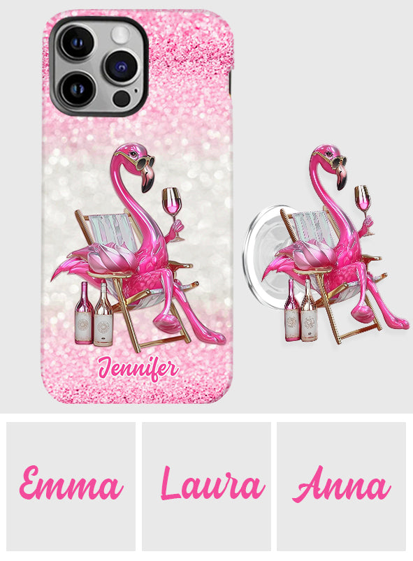 Be a Flamingo In a Flock of Pigeons - Personalized Flamingo Full Print Phone Case