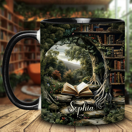 Une fille qui aime lire - Cadeau pour les amoureux des livres - Mug personnalisé à motif livre