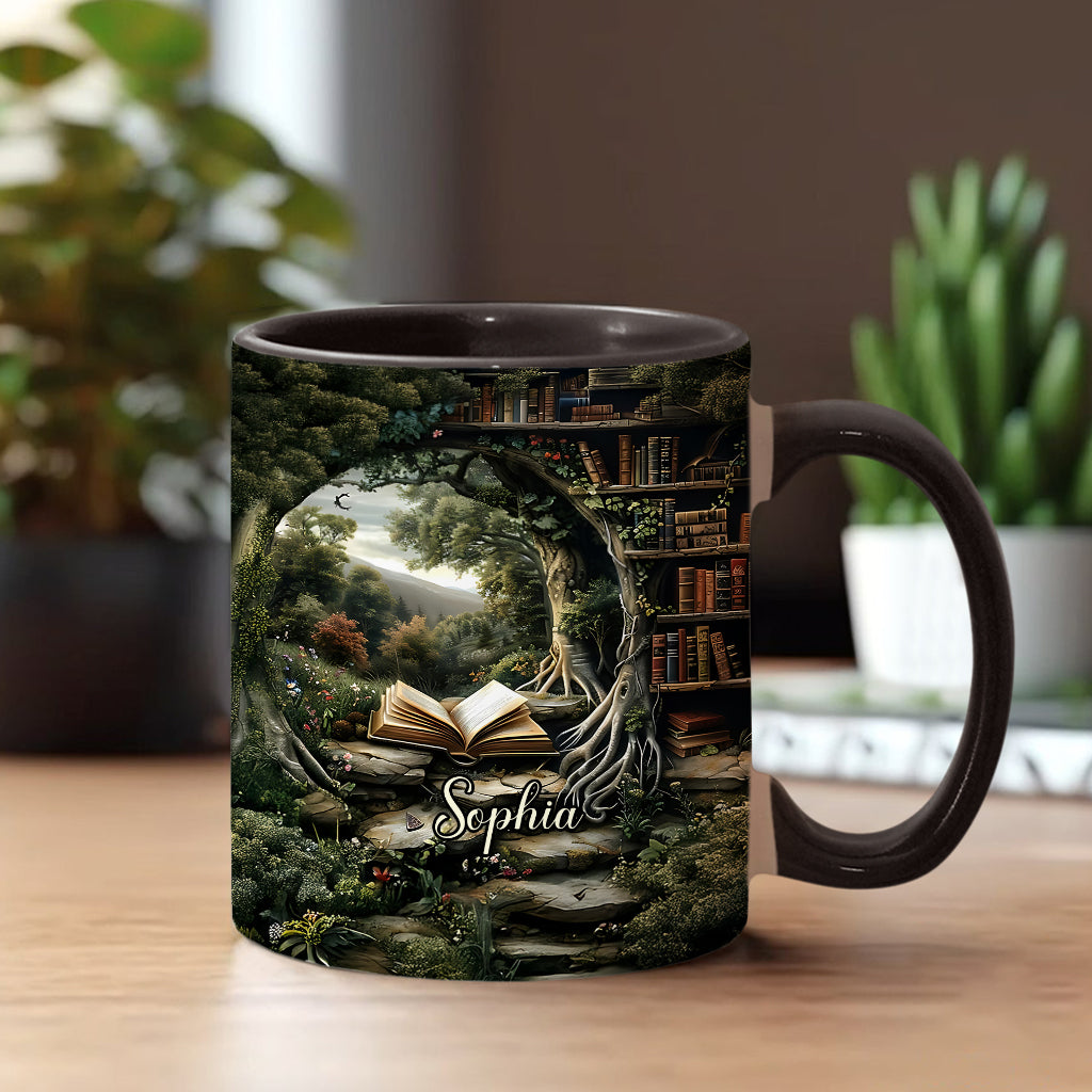 Une fille qui aime lire - Cadeau pour les amoureux des livres - Mug personnalisé à motif livre