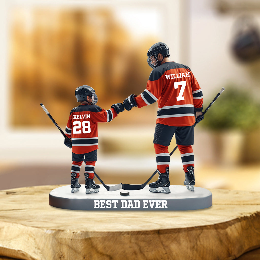 Meilleur papa du monde - Plaque acrylique personnalisée « Papa » en forme de papa