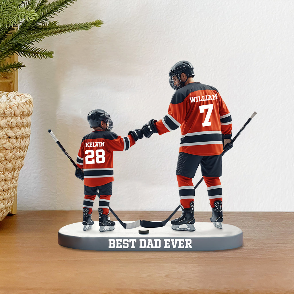 Meilleur papa du monde - Plaque acrylique personnalisée « Papa » en forme de papa