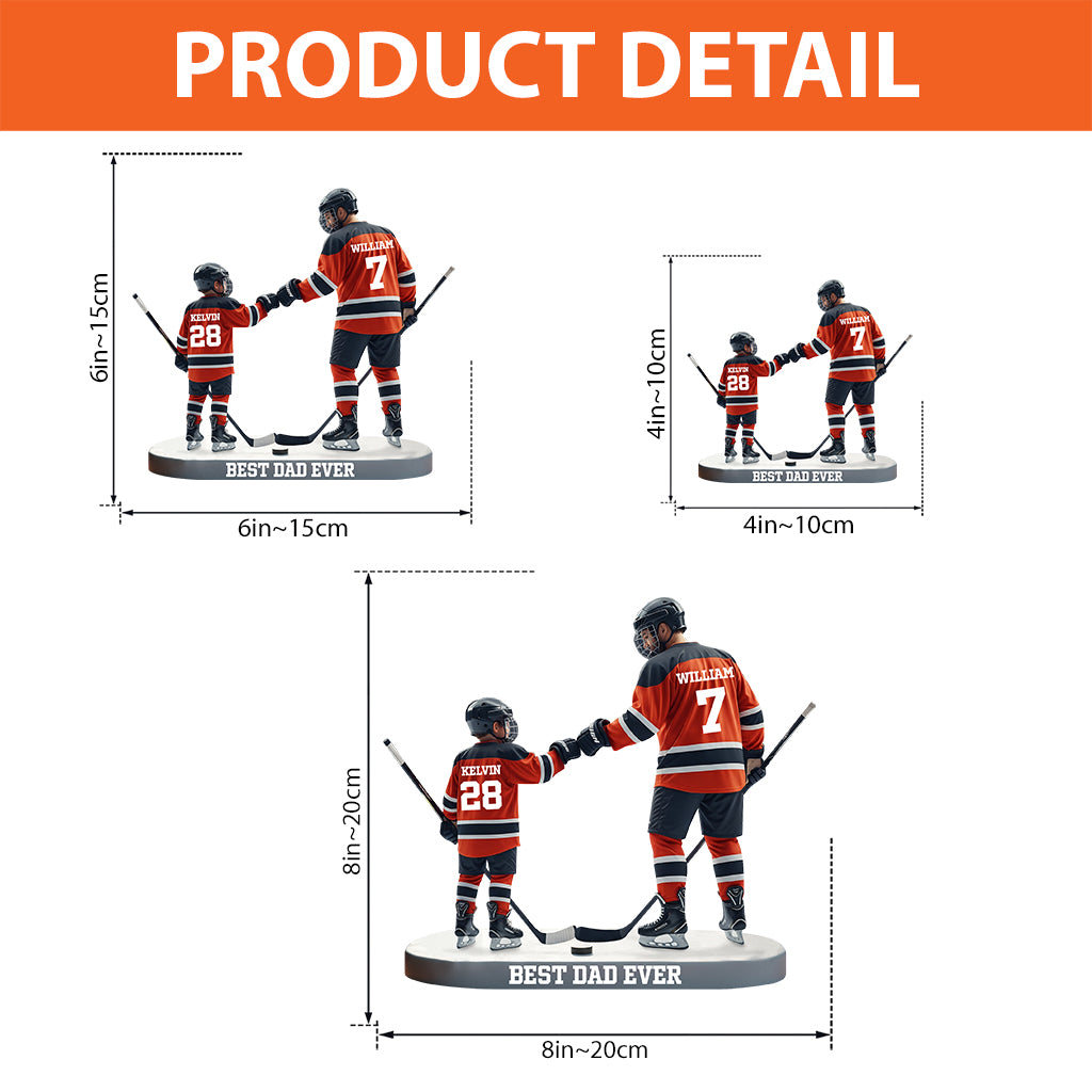 Meilleur papa du monde - Plaque acrylique personnalisée « Papa » en forme de papa