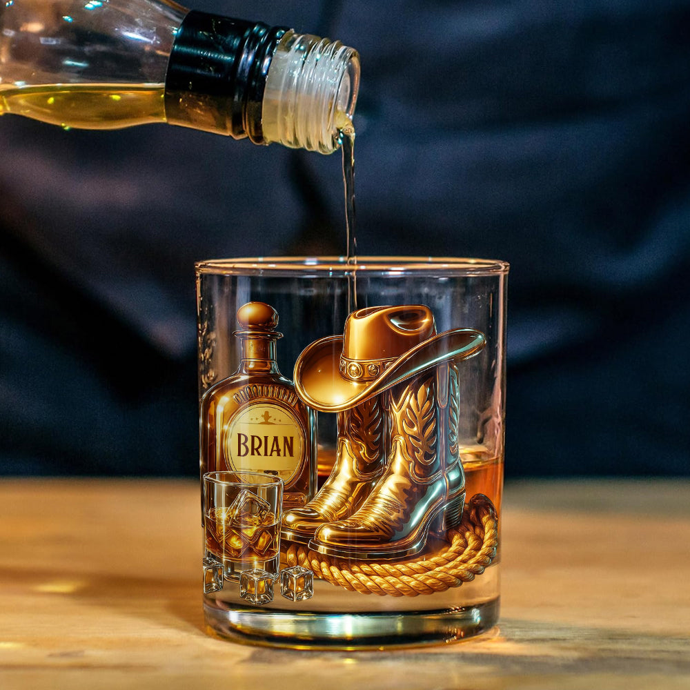 Cowboy & Whiskey - Coffret carafe à whisky personnalisée