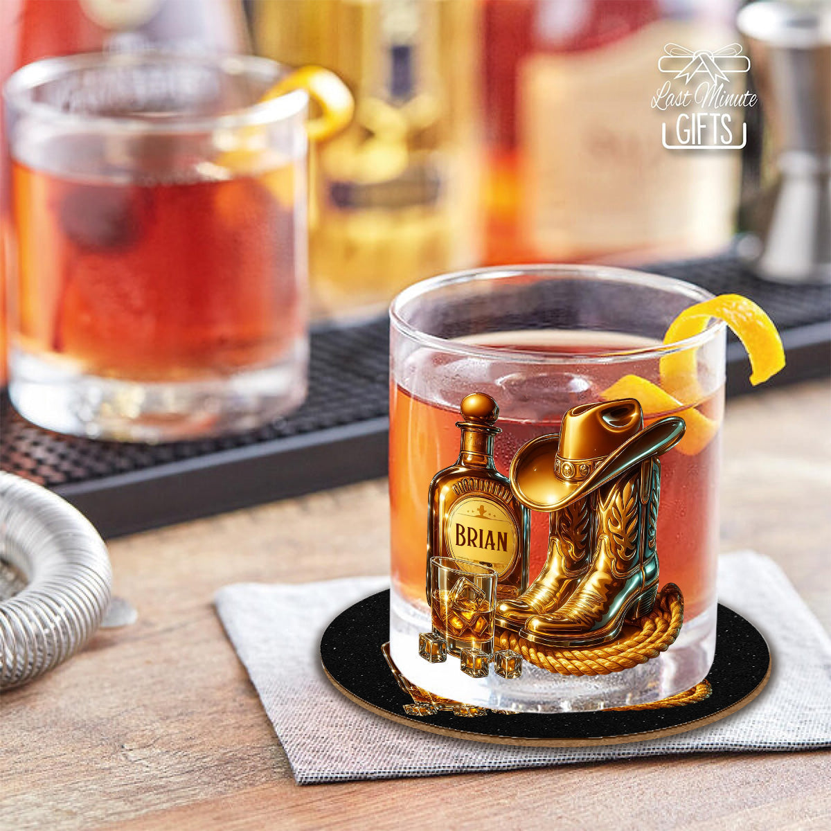 Cowboy Boots Hat - Personalized Whisky Whiskey Glass