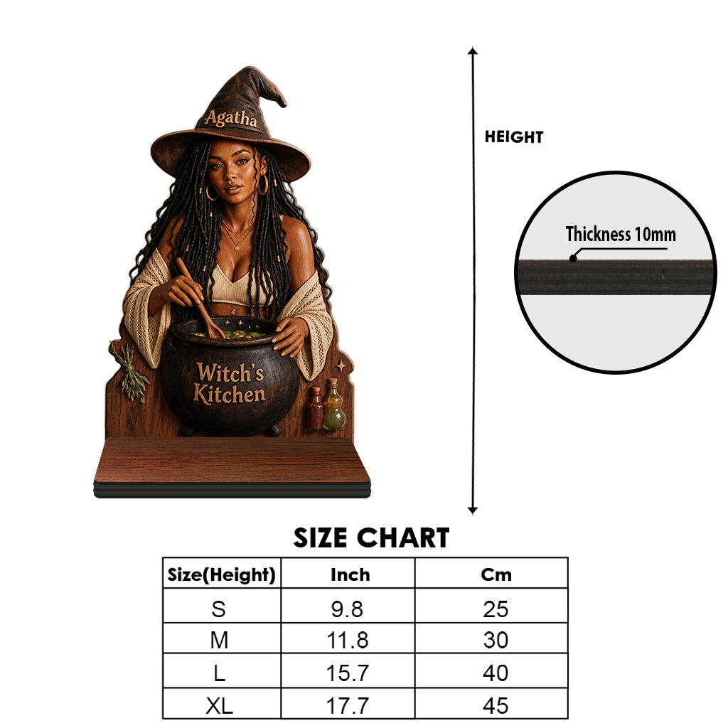 Witch's Kitchen - Personalized Witch Wooden Floating Shelf