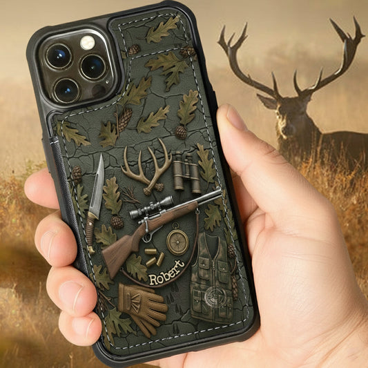 Passionné de chasse - Étui portefeuille de téléphone personnalisé sur le thème de la chasse, entièrement imprimé