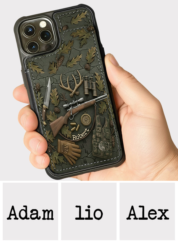 Passionné de chasse - Étui portefeuille de téléphone personnalisé sur le thème de la chasse, entièrement imprimé