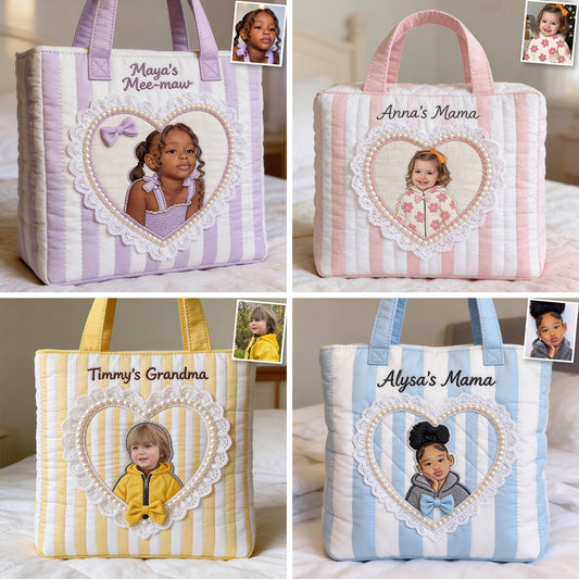 Unique Gift For Her/Mother/Grandma... - Personalized Mother Quilted Tote Bag