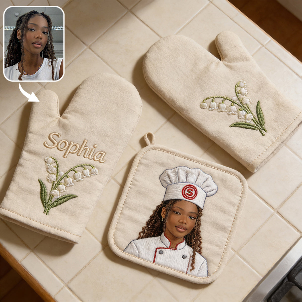 Master Cook - Tablier de Cuisine Personnalisé, Gants de Four & Manique