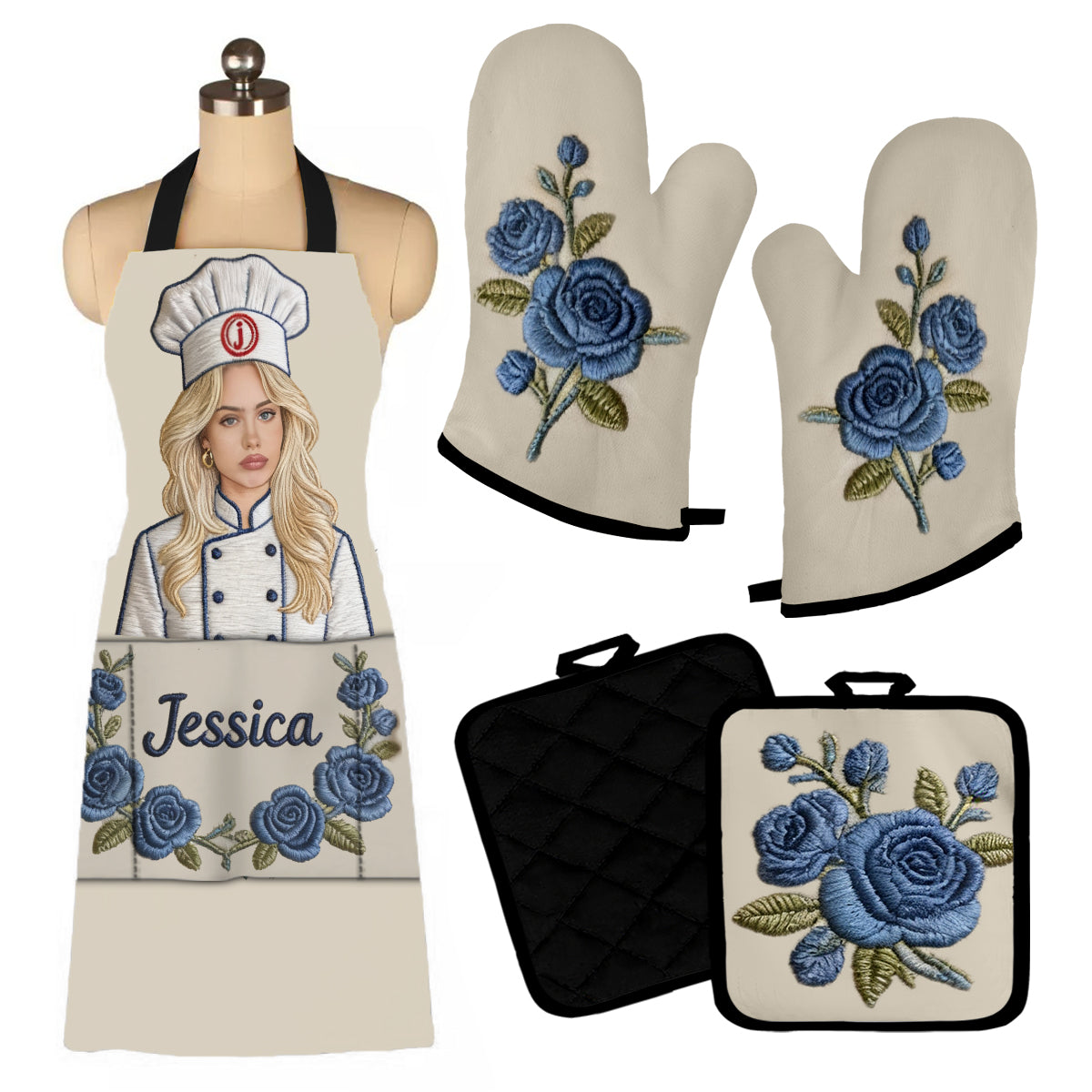 Master Cook - Tablier de Cuisine Personnalisé, Gants de Four & Manique