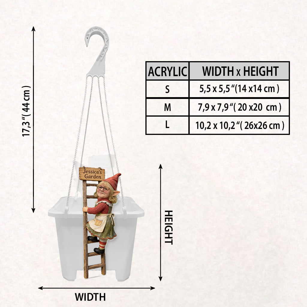 Gnome Grimpant Amusant - Pot de Jardin Suspendu Personnalisé
