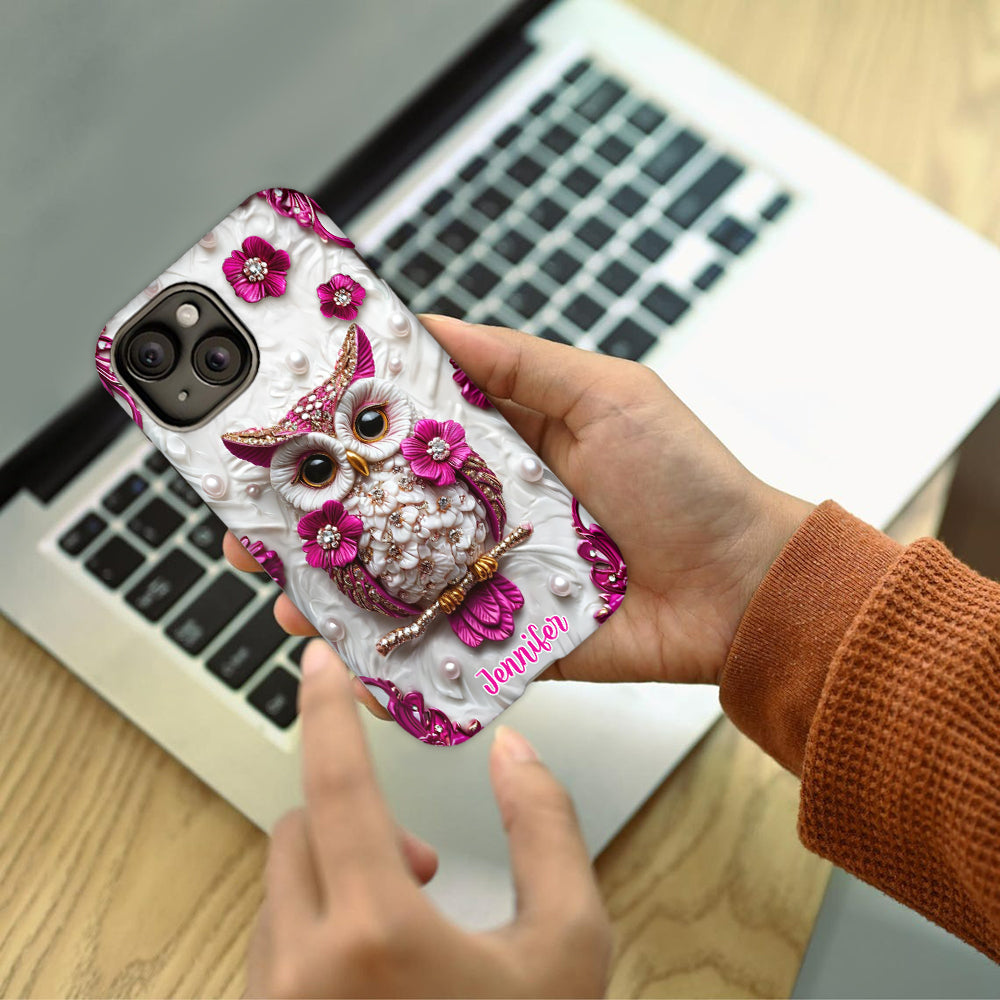 Magnifique hibou - Coque de téléphone personnalisée avec motif hibou intégral