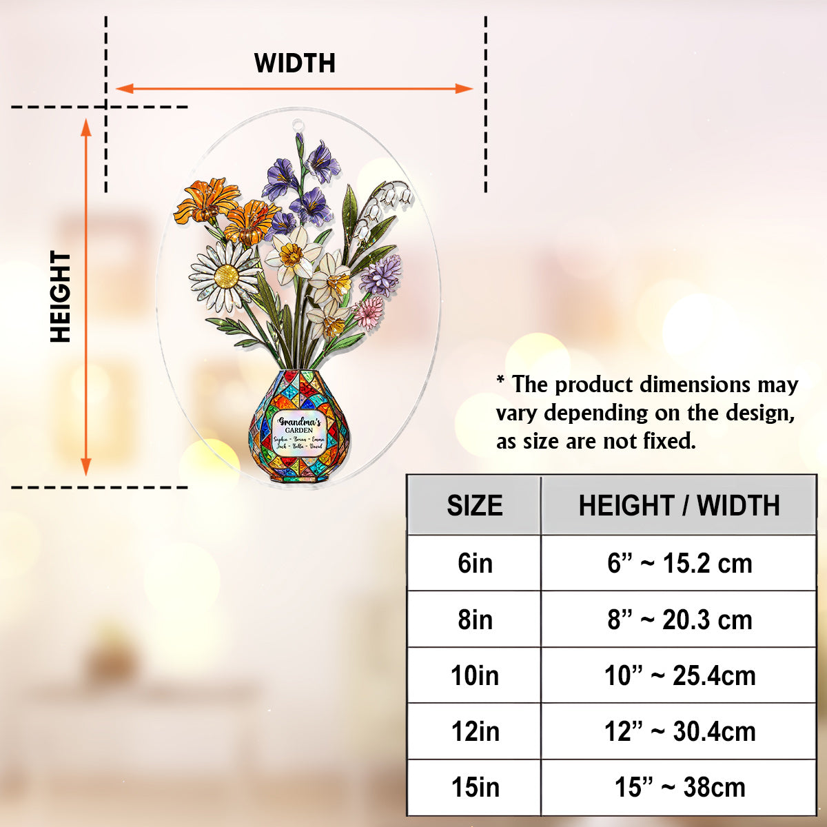 Grandma's Mom's Garden - Personalized Grandma Window Hanging Suncatcher Ornament