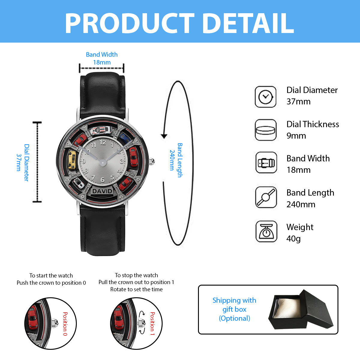 Montre personnalisée pour les passionnés d'automobile