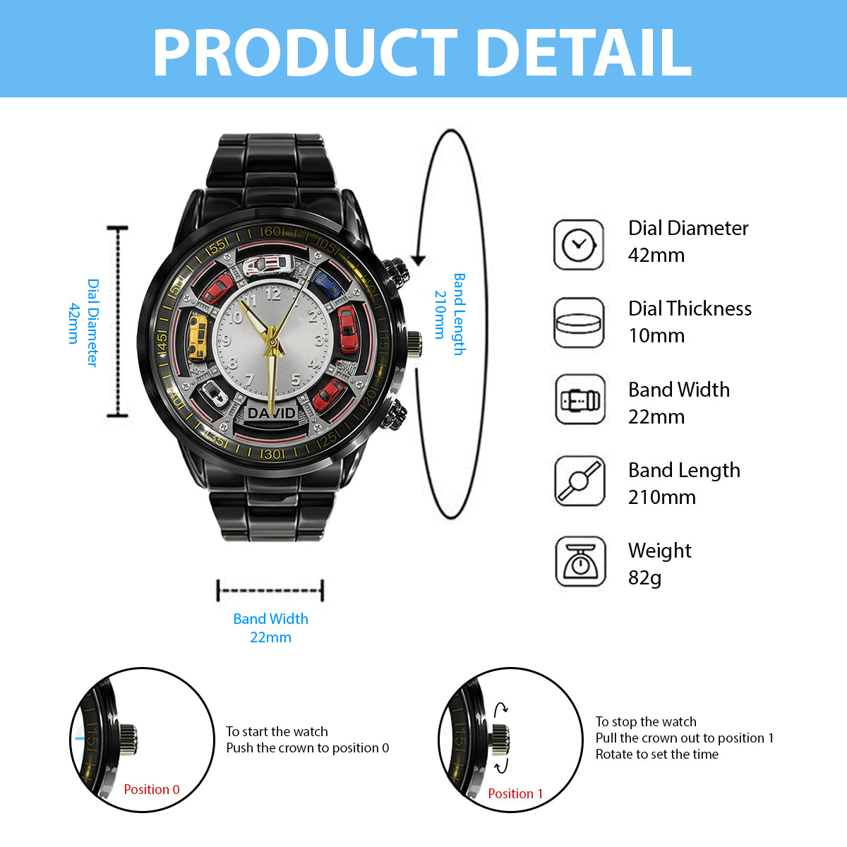 Montre personnalisée pour les passionnés d'automobile