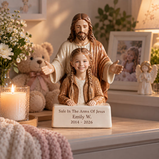 Les Bras de Jésus - Plaque Mémorial Personnalisée 3D