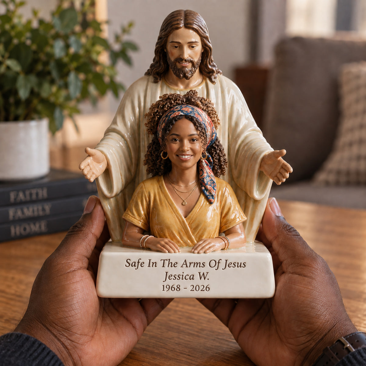 Les Bras de Jésus - Plaque Mémorial Personnalisée 3D