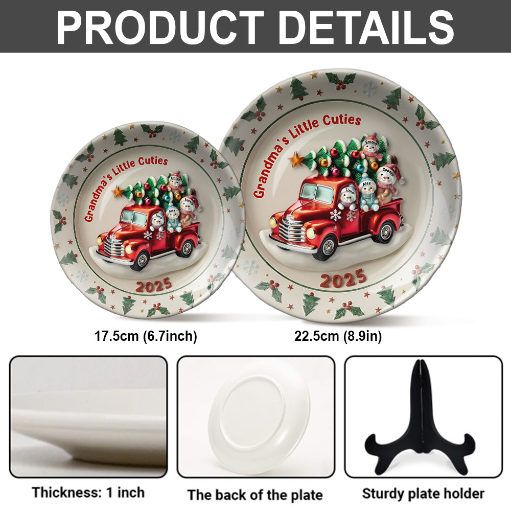 Les chéries de grand-mère - Assiette ronde en céramique personnalisée pour grand-mère