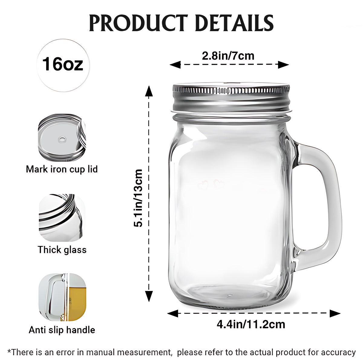 Cadeau familial humoristique - Tasse Mason Jar personnalisée pour toute la famille