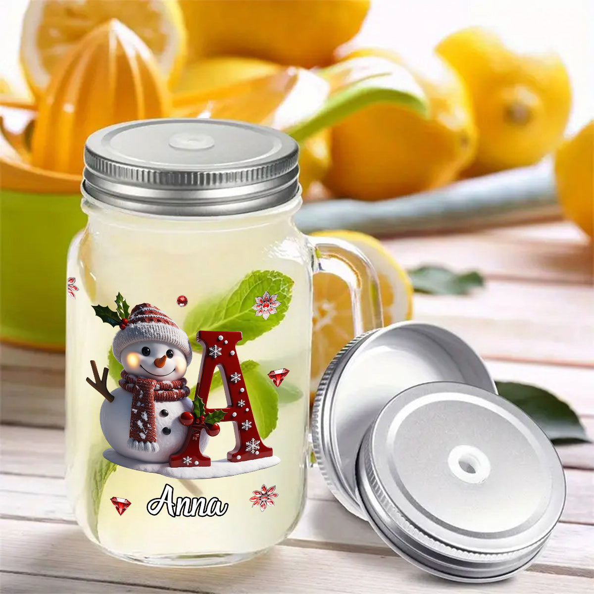 Cadeau familial humoristique - Tasse Mason Jar personnalisée pour toute la famille
