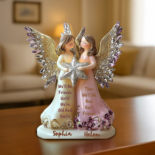 On sera amis jusqu'à la vieillesse et la sénile - Cadeau pour ta meilleure amie - Plaque acrylique personnalisée « Bestie » en forme de pièce