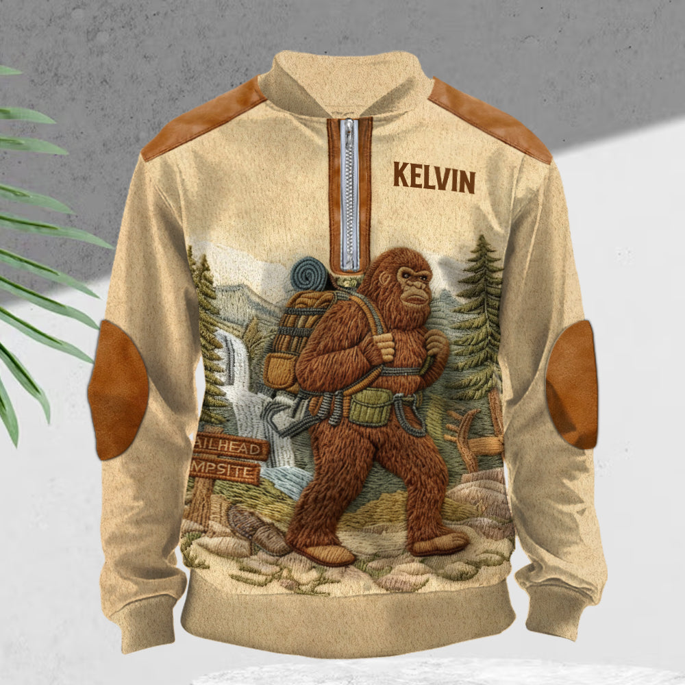Sasquatch - Sweat-shirt zippé de randonnée personnalisé pour homme