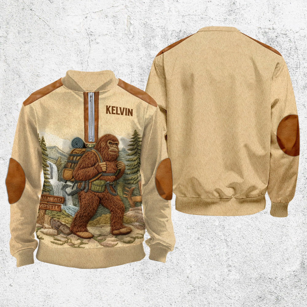 Sasquatch - Sweat-shirt zippé de randonnée personnalisé pour homme