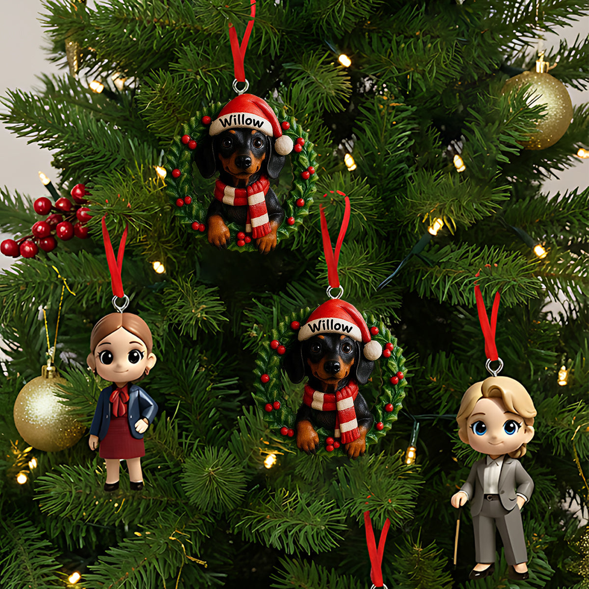 Ornement de Noël pour animaux de compagnie - Figurine miniature 3D personnalisée pour chien