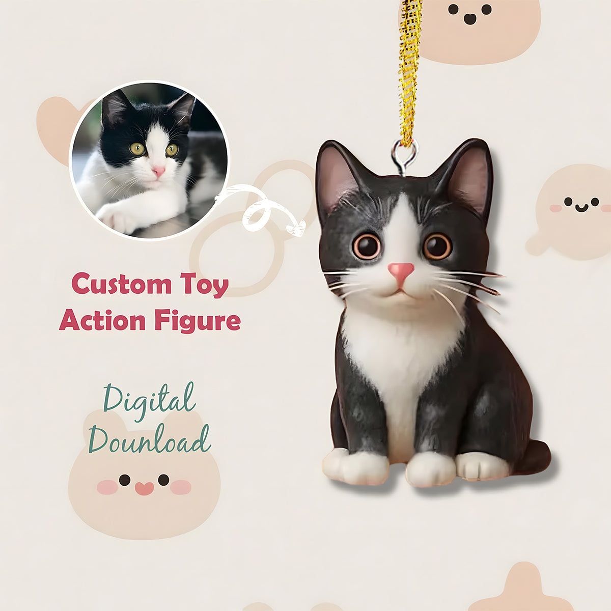 Ornement de Noël pour animaux de compagnie - Figurine miniature 3D personnalisée pour chien