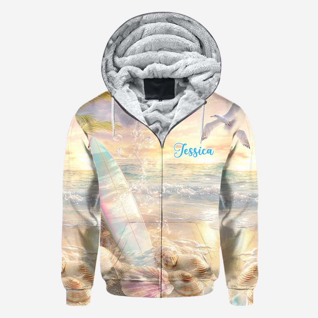 T-shirt personnalisé « Stay Salty » avec motif surf.