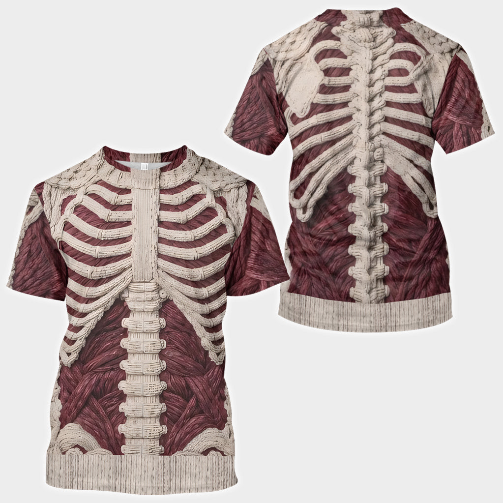 Squelette Cramoisi - Sweat à Capuche Zippé Personnalisé pour Halloween