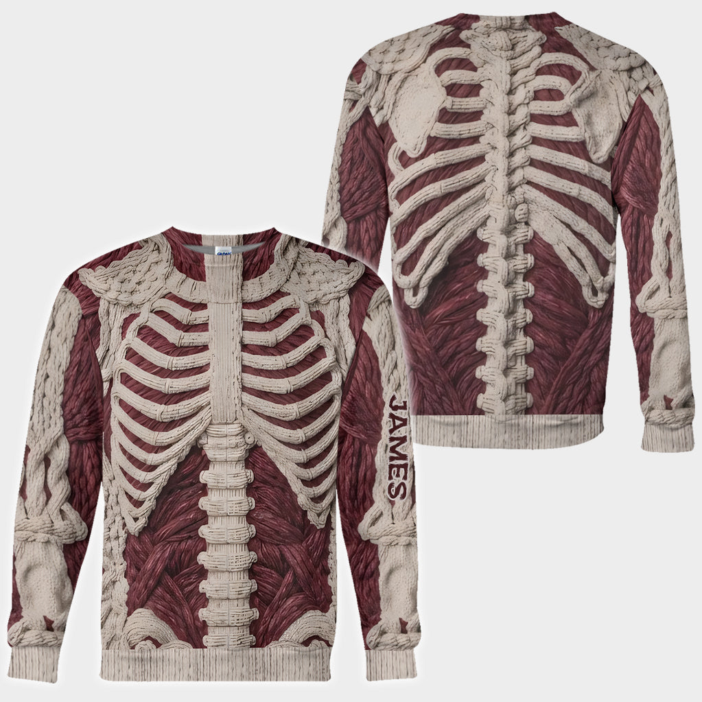 Squelette Cramoisi - Sweat à Capuche Zippé Personnalisé pour Halloween