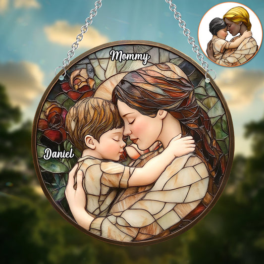 À l'époque de ma maman - Ornement attrape-soleil personnalisé à suspendre à la fenêtre - Décoration « À l'époque de ma maman » 