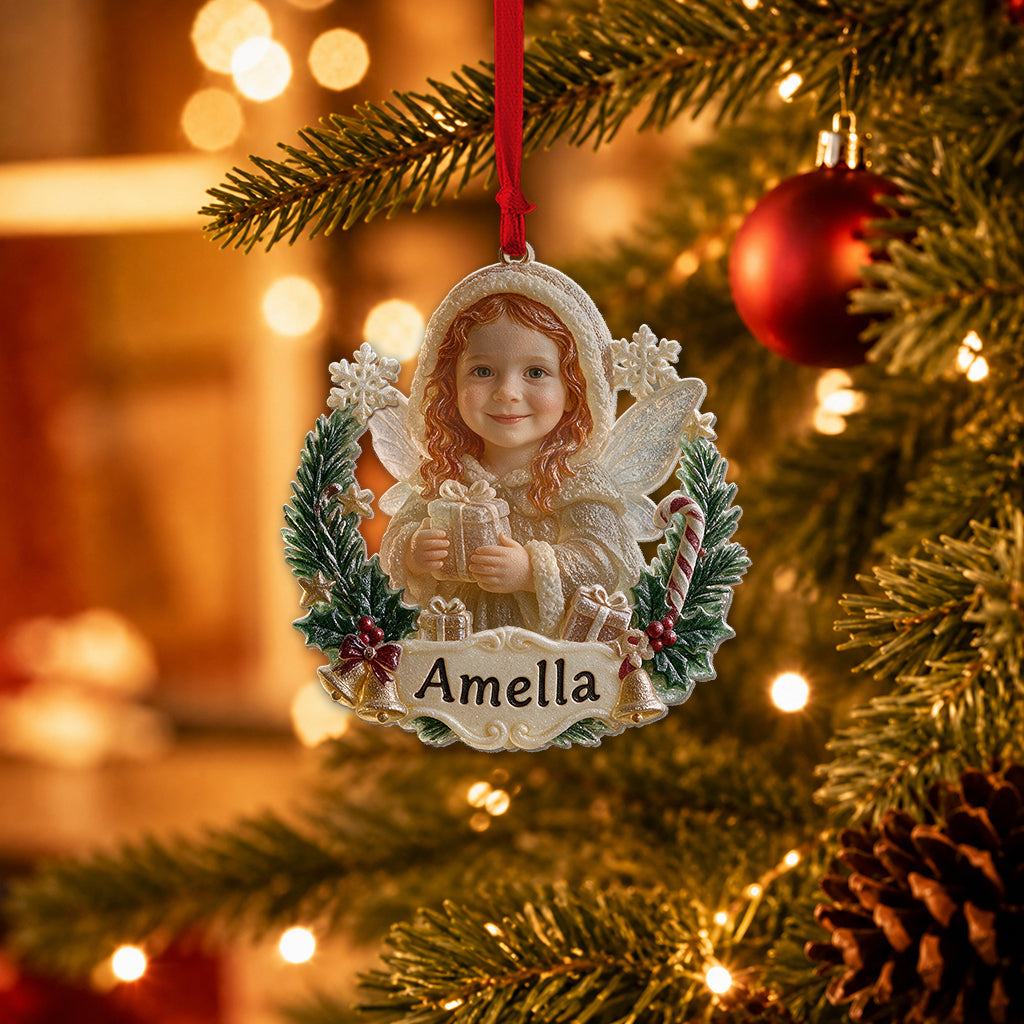 Dressed for Holiday Magic - Personalized Kid Custom Shape Glass Ornament