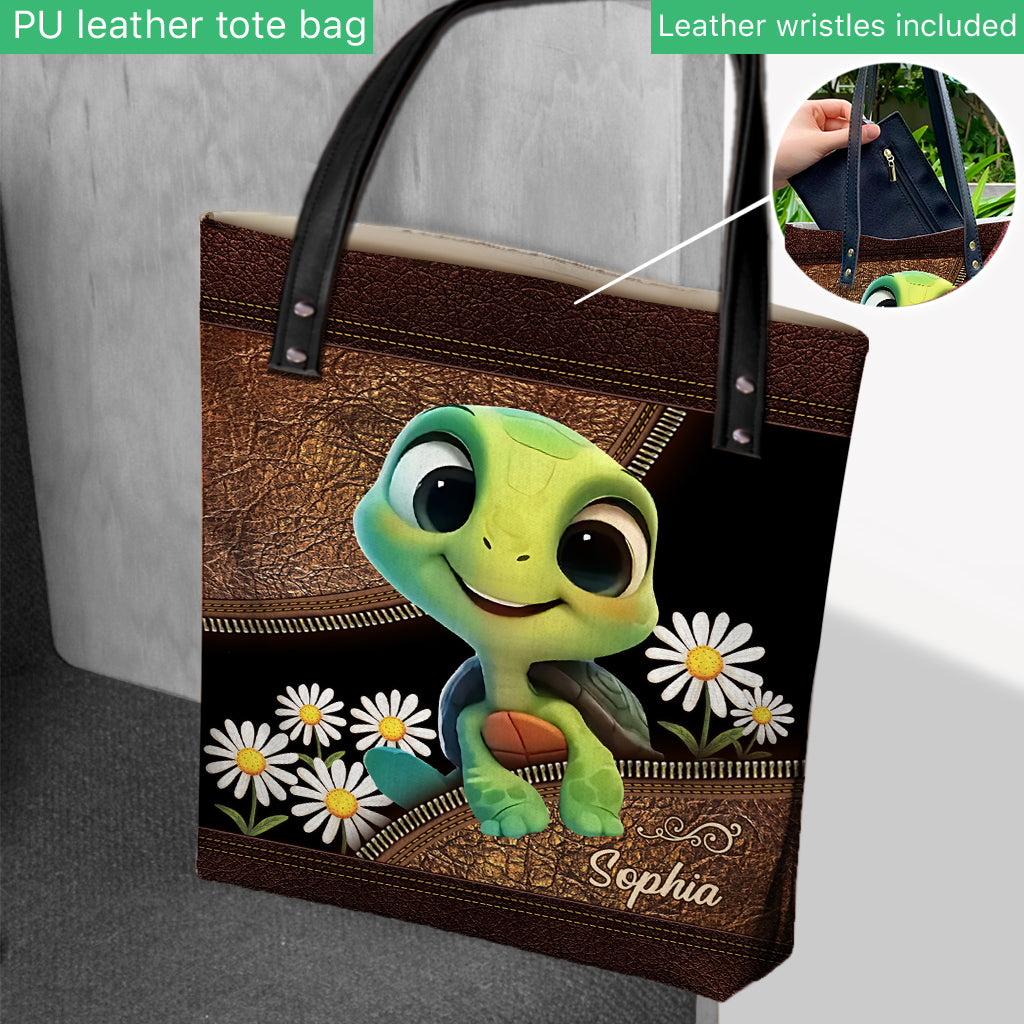 Juste une fille qui aime les tortues - Sac fourre-tout personnalisé avec tortue